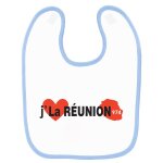 Bavoir bébé imprimé j'aime la réunion bleu Bavoir bébé imprimé j'aime la réunion bleu