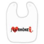Bavoir bébé imprimé j'aime le rhône 2 blanc Bavoir bébé imprimé j'aime le rhône 2 blanc