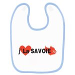 Bavoir bébé imprimé j'aime la savoie bleu Bavoir bébé imprimé j'aime la savoie bleu