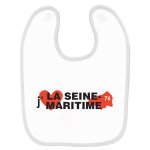 Bavoir bébé imprimé j'aime la seine - et - maritime blanc Bavoir bébé imprimé j'aime la seine - et - maritime blanc