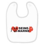 Bavoir bébé imprimé j'aime la seine - et - marne blanc Bavoir bébé imprimé j'aime la seine - et - marne blanc