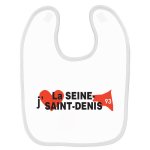Bavoir b�b� imprim� j'aime la seine saint denis blanc