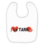 Bavoir bébé imprimé j'aime le tarn blanc Bavoir bébé imprimé j'aime le tarn blanc