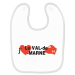 Bavoir bébé imprimé j'aime le val de marne blanc Bavoir bébé imprimé j'aime le val de marne blanc