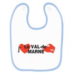 Bavoir bébé imprimé j'aime le val de marne bleu Bavoir bébé imprimé j'aime le val de marne bleu