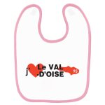 Bavoir bébé imprimé j'aime le val d'oise rose Bavoir bébé imprimé j'aime le val d'oise rose