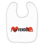 Bavoir bb imprim j'aime la vende blanc