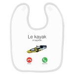 Bavoir bb imprim kayak m'appelle blanc