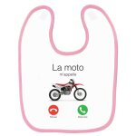 Bavoir b�b� imprim� moto cross m'appelle rose