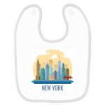 Bavoir b�b� imprim� new york city 2 blanc