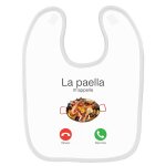 Bavoir b�b� imprim� paella m'appelle blanc