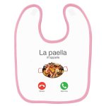 Bavoir b�b� imprim� paella m'appelle rose