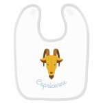Bavoir b�b� imprim� signe astrologique capricorne blanc