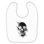 Bavoir b�b� imprim� skull 4 blanc