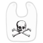 Bavoir b�b� imprim� skull & bones blanc