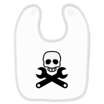 Bavoir b�b� imprim� skull m�cano blanc
