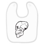 Bavoir b�b� imprim� skull monkey blanc