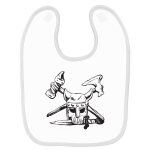 Bavoir b�b� imprim� skull vikings blanc