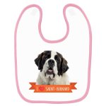 Bavoir b�b� imprim� st bernard rose