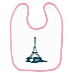 Bavoir b�b� imprim� paris tour eiffel 3 rose