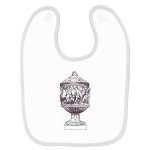 Bavoir b�b� imprim� vase antique blanc