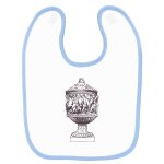 Bavoir b�b� imprim� vase antique bleu