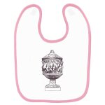 Bavoir b�b� imprim� vase antique rose