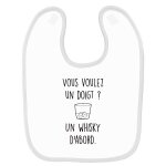 Bavoir b�b� imprim� whisky d'abord blanc