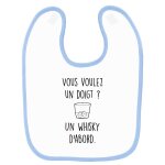Bavoir b�b� imprim� whisky d'abord bleu