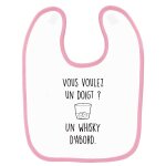 Bavoir b�b� imprim� whisky d'abord rose