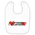 Bavoir bébé j'aime les pyrénées - atlantiques blanc Bavoir bébé j'aime les pyrénées - atlantiques blanc