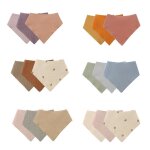 Bavoir en coton doux, echarpe en triangle, couleur unie, bouton a pression, bavoir d'alimentation pour ...