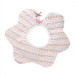 Bavoirs en coton impermables pour bbs filles, a la mode, col rond, en tissu, 360 degrs, 3 couches, ...