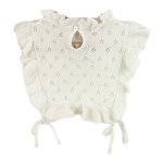 Bavoir en coton tricoté ajouré pour bébé fille, gilet pour nouveau - né, col décoratif, volants de couleur ... Bavoir en coton tricoté ajouré pour bébé fille, gilet pour nouveau - né, col décoratif, volants de couleur ...