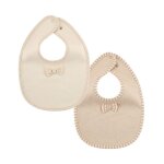 Bavoir de couleur unie pour bb, 2 pices, cravate d'alimentation, trois couches, impermable, confortable, ...