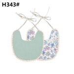 Bavoir doubl� en coton pour enfants en bas age, serviette de table pour gar�ons et filles avec pampilles, ...