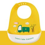 Bavoir elastique rutilisable pour bb, matire alimentaire, doux et ajustable, en silicone, rsistant ...