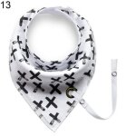 Bavoir en forme de triangle doux pour bb, serviette avec attache - sucette