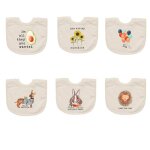 Bavoir imperm�able en coton doux pour b�b�, serviette en coton doux, mignon, doux, tissu imprim�, bandana ...