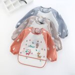 Bavoir imperméable a manches longues pour bébé, tablier rayé anti - port, robe inversée, auto - alimentation ... Bavoir imperméable a manches longues pour bébé, tablier rayé anti - port, robe inversée, auto - alimentation ...