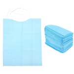 Bavoirs jetables pour personnes ages ¿ impermables, rglables, lgers, lot de 30, bleu ciel, matriau ...