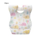 Bavoirs jetables portables pour bbs, 10 pices, serviette de salive non tisse pour nourrissons, poche ...