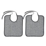 Bavoirs pour personnes ages - bleu marine, coton polyester, absorbants, rglables, lot de 2, solution ...