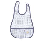Bavoir plastifi babyfan gris clair - sauthon baby deco