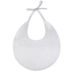 Bavoir rond nid d'abeille a broder 21 x 22 cm bleu, blanc ou rose 001 blanc