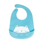 Bavoir en silicone souple avec poche amovible, boucle rglable, lger, impermable, pour le sevrage autonome, ...