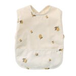 Bavoir en tissu impermable pour bb, avec sac a poche, sans manches, tablier lavable, blouse d'alimentation ...
