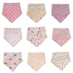 Bavoir triangulaire en coton pour b�b�, serviette de salive avec boucle a pression, foulard imprim� pour ...
