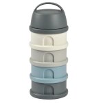 Beaba. bote doseuse. 4 compartiments. mineral grey / blue