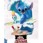 Beast kingdom disney summer series diorama pvc d - stage stitch surf 15 cm